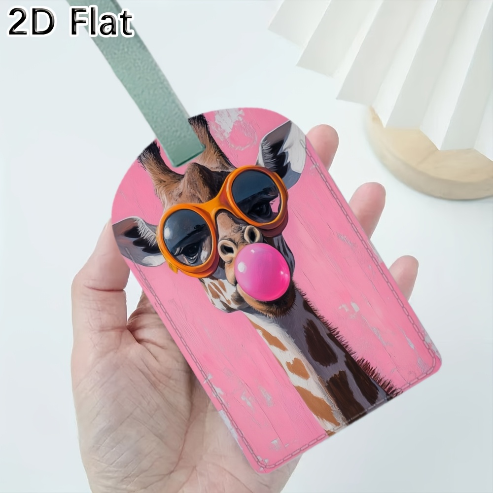Travel Luggage Set - Tag Bagasi Jerapah Lucu dengan Cetakan