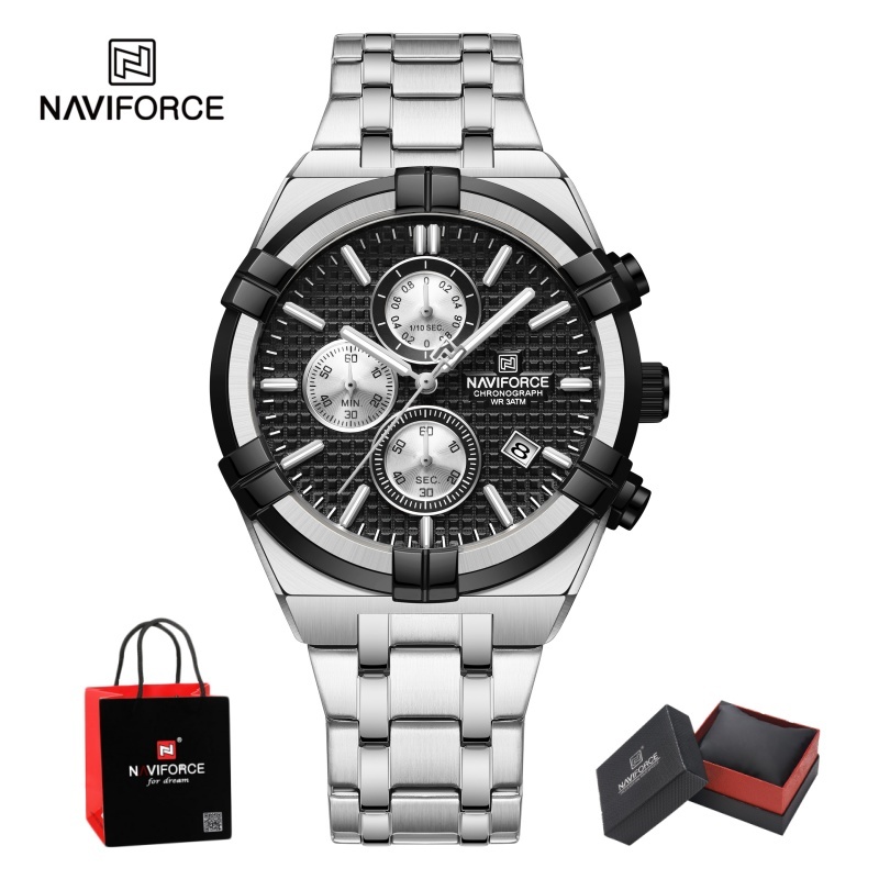 Luxury Watch Men - Jam Tangan Pria NAVIFORCE Quartz Chronograph