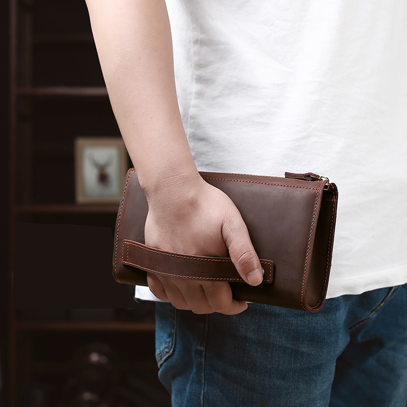 Leather Wallet Men - Dompet Pria Panjang Model Clutch Kulit