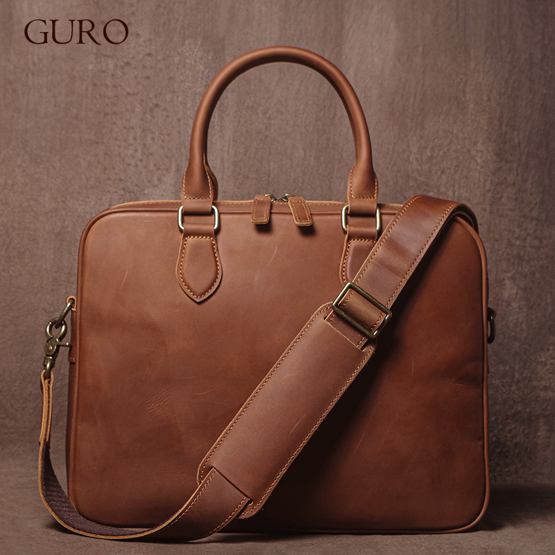 Leather Briefcase - GURO Tas Kantor Kulit Sapi Kuda