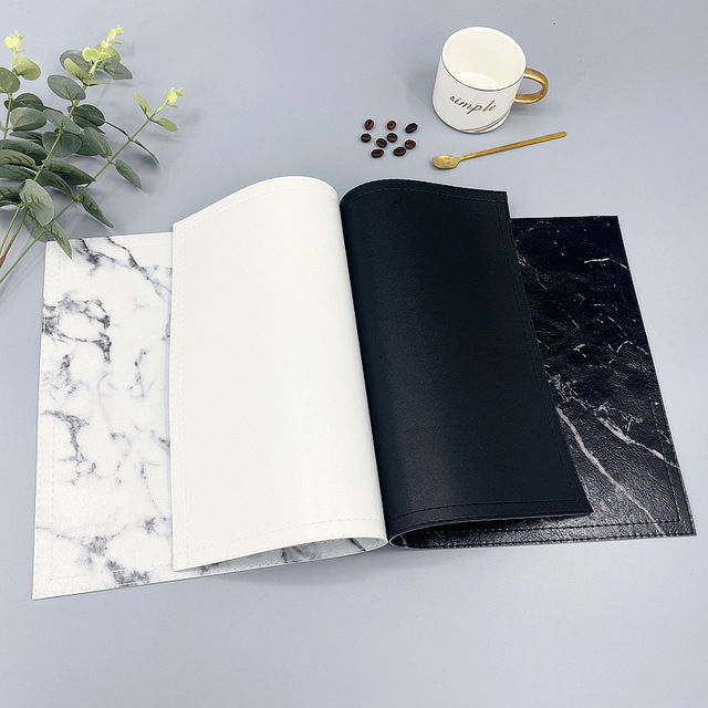 Alas makan insulasi panas PU m - Marble Coaster Set ulasan dan harga