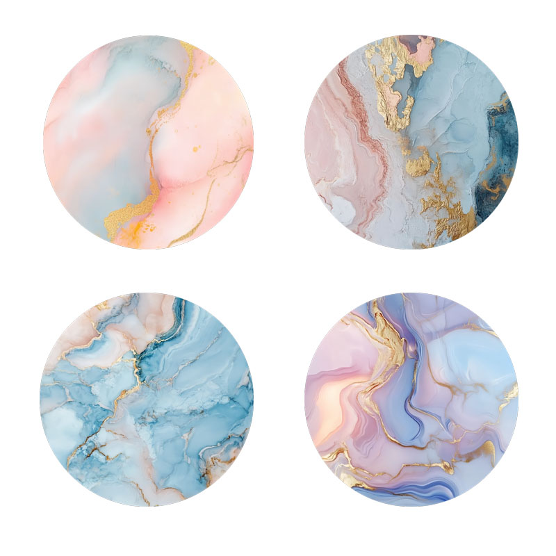 4 Buah Tatakan Gelas Bermotif  - Marble Coaster Set ulasan dan harga