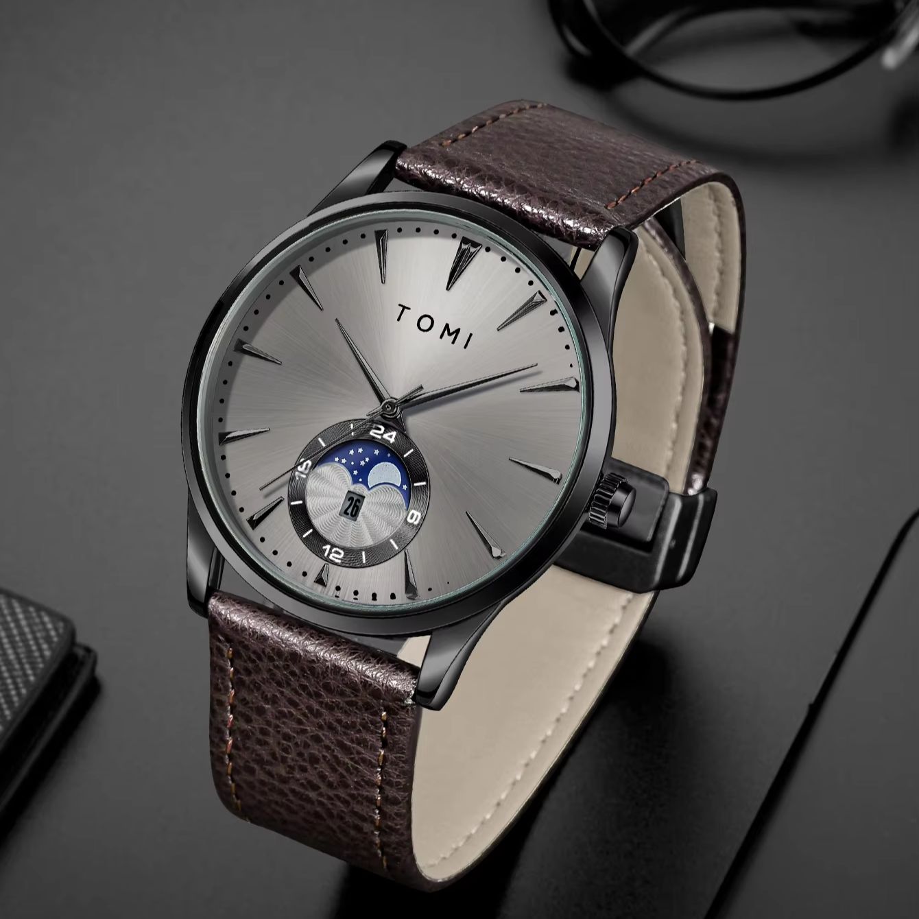 TOMI Set Jam Tangan Pria 2Pcs  - Luxury Gift Set ulasan dan harga