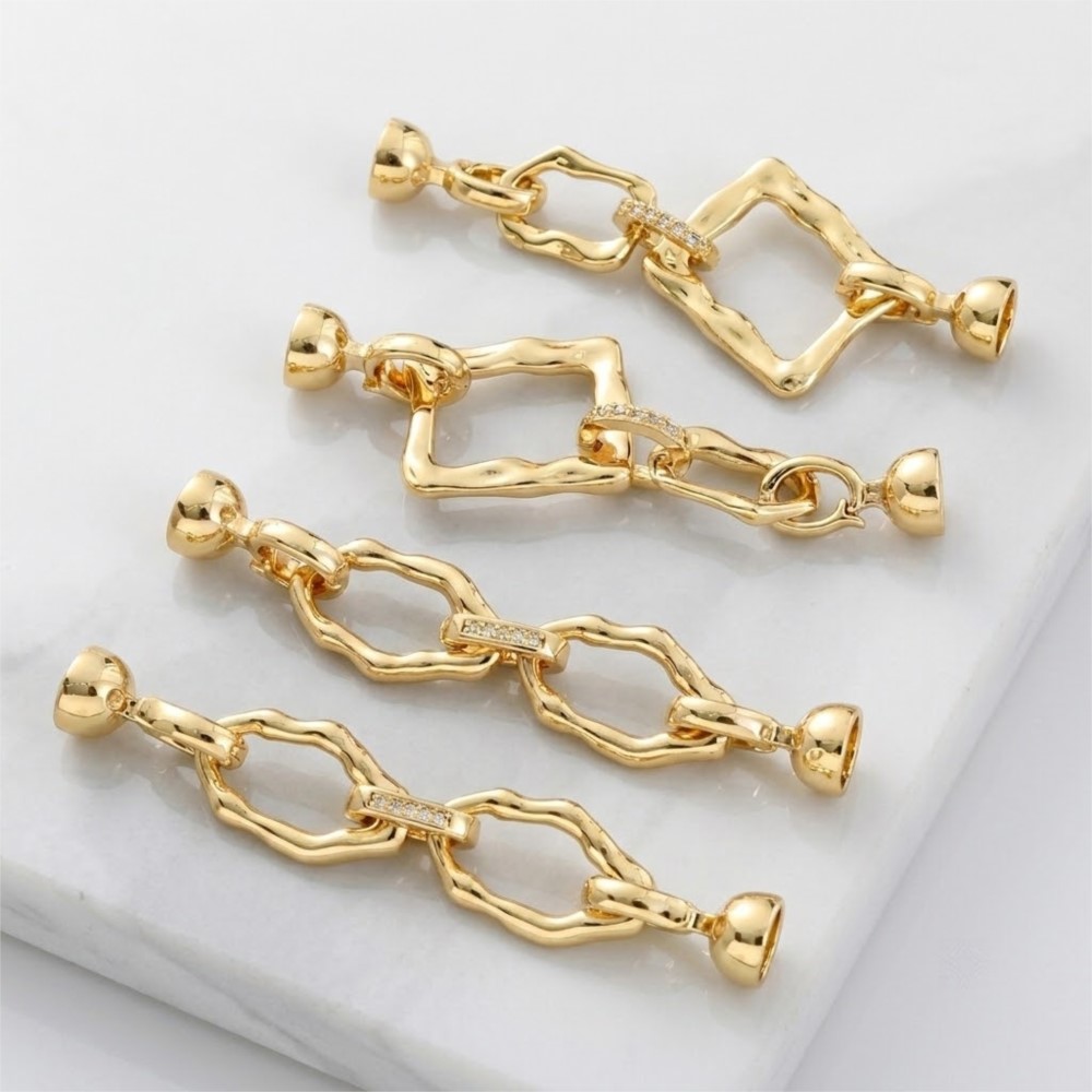 1 Buah Gesper Sambungan Oval S - Gold Plated Jewelry ulasan dan harga